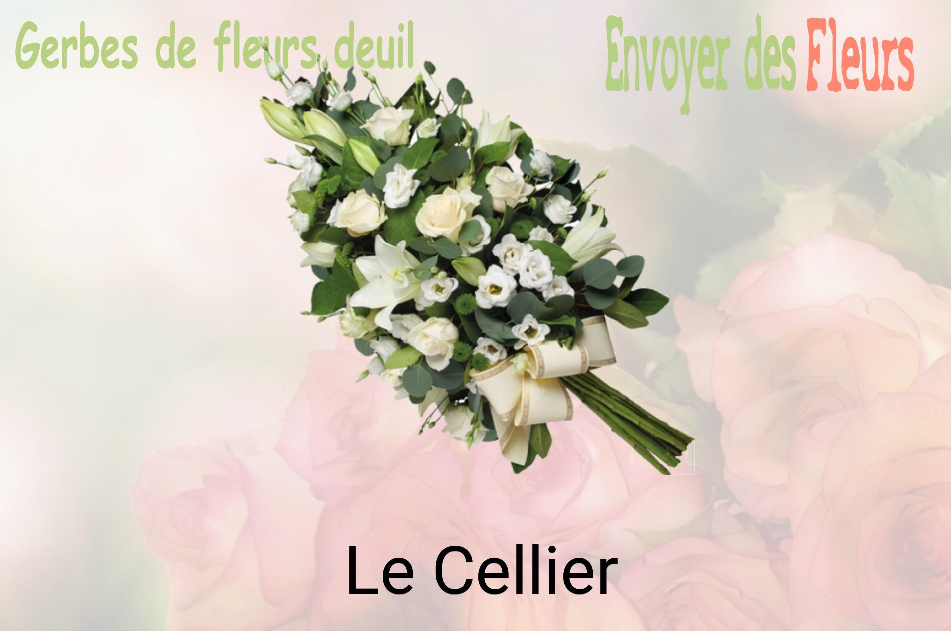Gerbe de fleurs de deuil livrée à Le Cellier